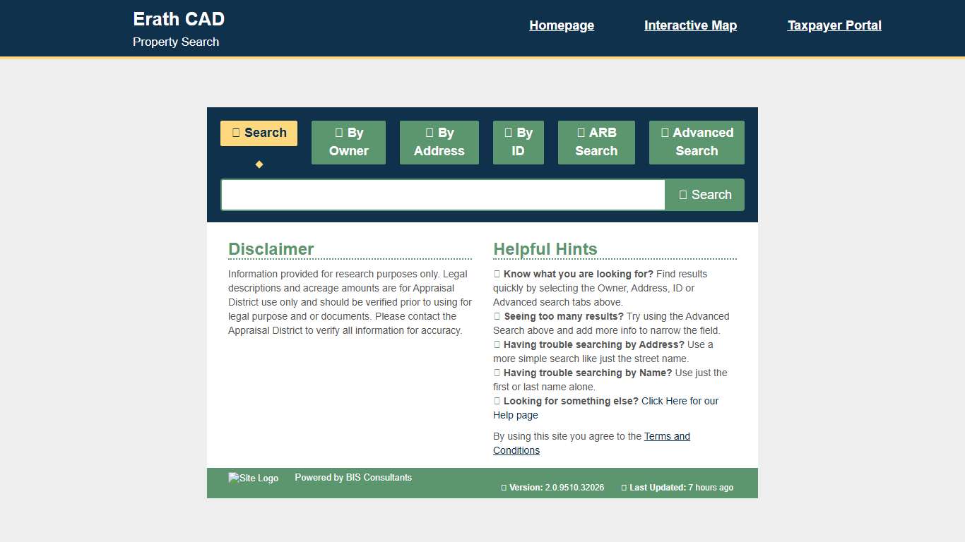 Erath CAD Property Search